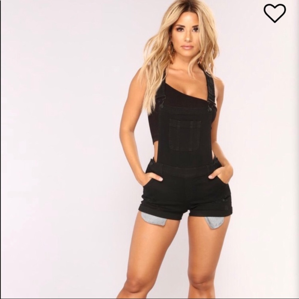NWT Black Denim Overalls